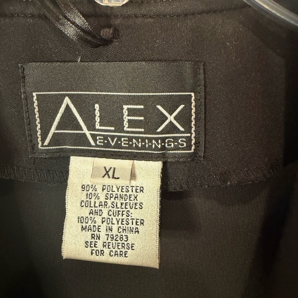 Alex Evenings XL Black Satin Tuxedo Jacket - Picture 3 of 5